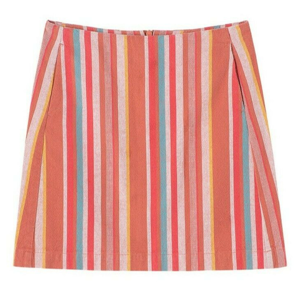 Truce Big Girl's SZ 16 Vertical Striped 100% Cotton Short Mini Skirt Multicolor